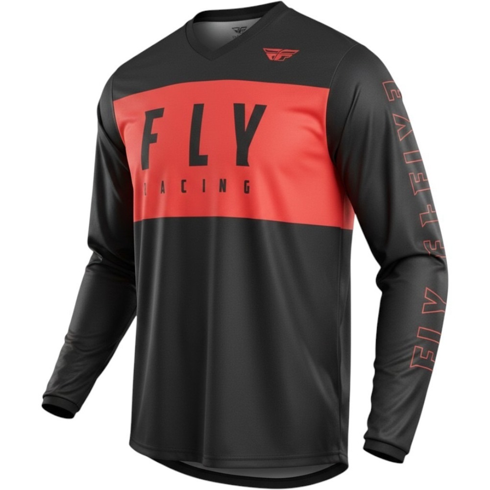 Fly Racing Jersey Mens XL Long Sleeve Motocross F-16  Black Red Shirt